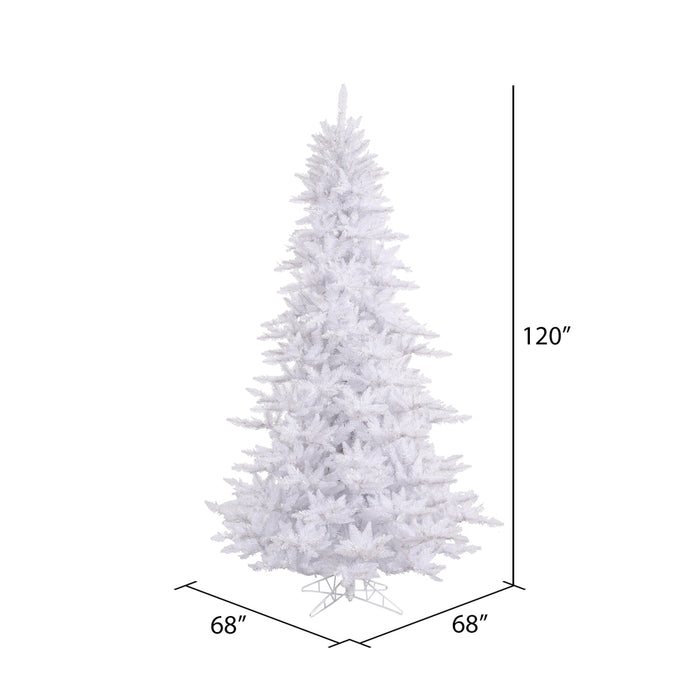 10'Hx68"W Fir Artificial Christmas Tree, Unlit -White - K160285