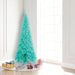 6'6"Hx34"W Slim Fir Artificial Christmas Tree, LED Pre-Lit (Aqua) -Aqua - K160866LED