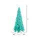 9'Hx46"W Slim Fir Artificial Christmas Tree, LED Pre-Lit (Aqua) -Aqua - K160881LED