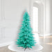 6'6"Hx46"W Fir Artificial Christmas Tree, LED Pre-Lit (Aqua) -Aqua - K160966LED