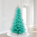 7'6"Hx52"W Fir Artificial Christmas Tree, LED Pre-Lit (Aqua) -Aqua - K160976LED