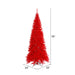 6'6"Hx34"W Slim Fir Artificial Christmas Tree, Unlit -Red - K161265