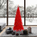 6'6"Hx34"W Slim Fir Artificial Christmas Tree, Unlit -Red - K161265