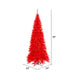 6'6"Hx34"W Slim Fir Artificial Christmas Tree, LED Pre-Lit (Red) -Red - K161266LED