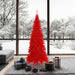7'6"Hx40"W Slim Fir Artificial Christmas Tree, Unlit -Red - K161275