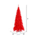 9'Hx46"W Slim Fir Artificial Christmas Tree, LED Pre-Lit (Red) -Red - K161281LED