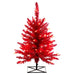 3'Hx25"W Fir Artificial Christmas Tree, LED Pre-Lit (Red) -Red - K161331LED