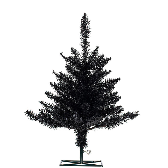 2'Hx20"W Fir Artificial Christmas Tree, Unlit -Black - K161720
