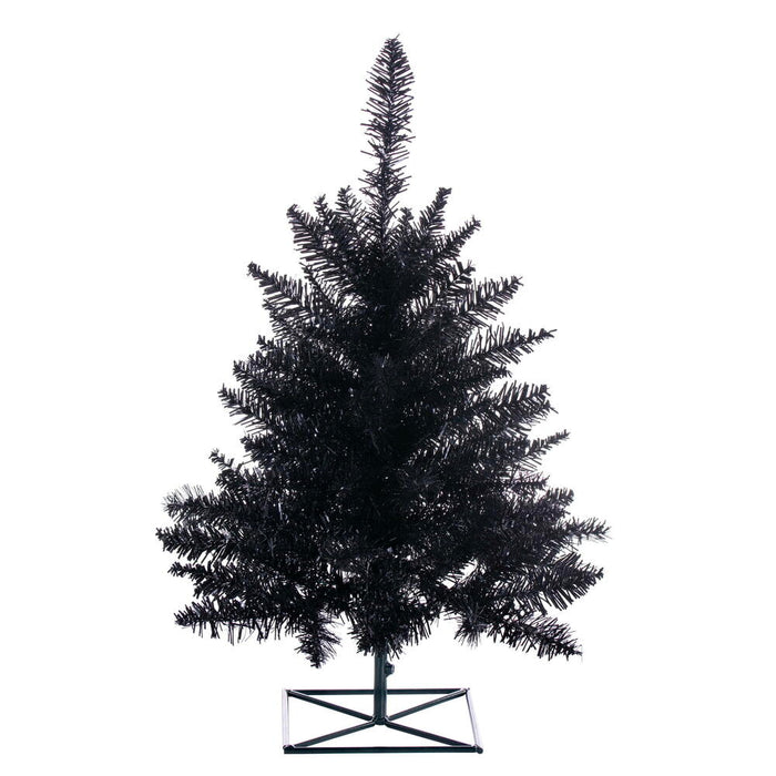 3'Hx25"W Fir Artificial Christmas Tree, Unlit -Black - K161730