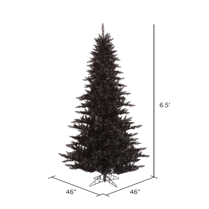 6'6"Hx46"W Fir Artificial Christmas Tree, Unlit -Black - K161765