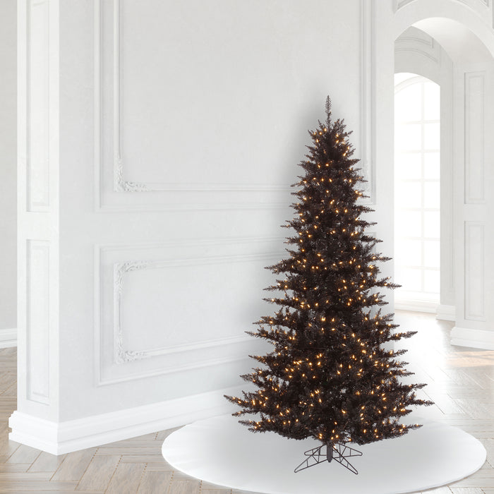 6'6"Hx46"W Fir Artificial Christmas Tree, LED Pre-Lit -Black - K161766LED