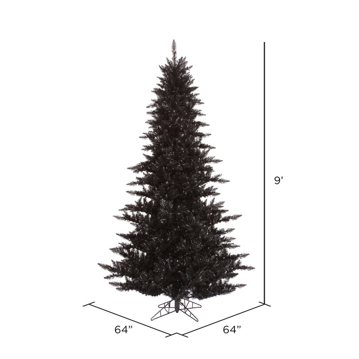9'Hx64"W Fir Artificial Christmas Tree, Unlit -Black - K161780