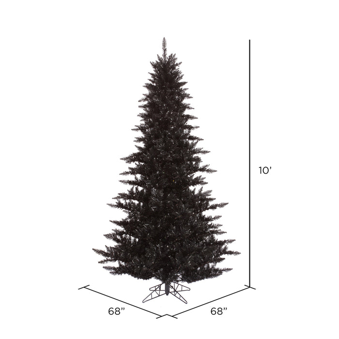 10'Hx68"W Fir Artificial Christmas Tree, Unlit -Black - K161785