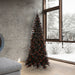7'6"Hx40"W Slim Fir Artificial Christmas Tree, LED Pre-Lit (Orange) -Black - K161976LED