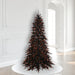 6'6"Hx46"W Fir Artificial Christmas Tree, LED Pre-Lit (Orange) -Black - K162066LED