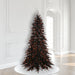 7'6"Hx52"W Fir Artificial Christmas Tree, LED Pre-Lit (Orange) -Black - K162076LED