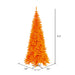 6'6"Hx34"W Slim Fir Artificial Christmas Tree, Unlit -Orange - K162265