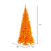 6'6"Hx34"W Slim Fir Artificial Christmas Tree, LED Pre-Lit (Orange) -Orange - K162266LED