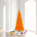 6'6"Hx34"W Slim Fir Artificial Christmas Tree, LED Pre-Lit (Orange) -Orange - K162266LED