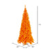 7'6"Hx40"W Slim Fir Artificial Christmas Tree, Unlit -Orange - K162275