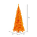 7'6"Hx40"W Slim Fir Artificial Christmas Tree, LED Pre-Lit (Orange) -Orange - K162276LED