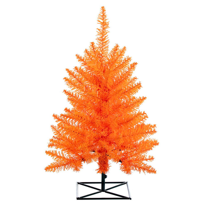 3'Hx25"W Fir Artificial Christmas Tree, Unlit -Orange - K162330