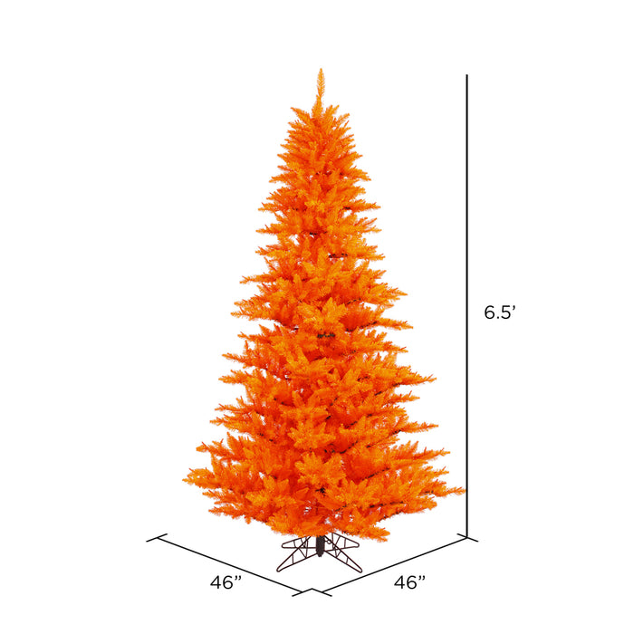 6'6"Hx46"W Fir Artificial Christmas Tree, Unlit -Orange - K162365