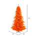 6'6"Hx46"W Fir Artificial Christmas Tree, LED Pre-Lit (Orange) -Orange - K162366LED