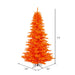 7'6"Hx52"W Fir Artificial Christmas Tree, LED Pre-Lit (Orange) -Orange - K162376LED