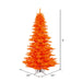 9'Hx64"W Fir Artificial Christmas Tree, LED Pre-Lit (Orange) -Orange - K162381LED