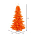 10'Hx68"W Fir Artificial Christmas Tree, LED Pre-Lit (Orange) -Orange - K162386LED