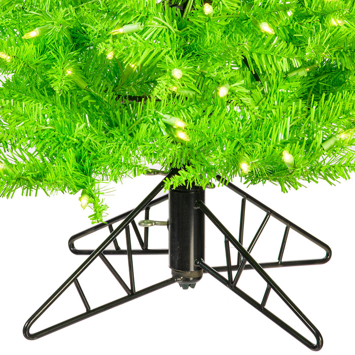 4'6"Hx24"W Slim Fir Artificial Christmas Tree, LED Pre-Lit (Green) -Lime - K162546LED