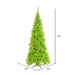 6'6"Hx34"W Slim Fir Artificial Christmas Tree, LED Pre-Lit (Green) -Lime - K162566LED