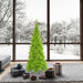 6'6"Hx34"W Slim Fir Artificial Christmas Tree, LED Pre-Lit (Green) -Lime - K162566LED