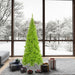 7'6"Hx40"W Slim Fir Artificial Christmas Tree, LED Pre-Lit (Green) -Lime - K162576LED