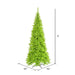9'Hx46"W Slim Fir Artificial Christmas Tree, LED Pre-Lit (Green) -Lime - K162581LED