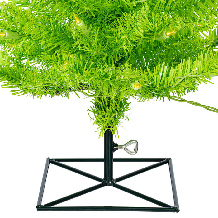 2'Hx20"W Fir Artificial Christmas Tree, LED Pre-Lit (Lime) -Lime - K162621LED