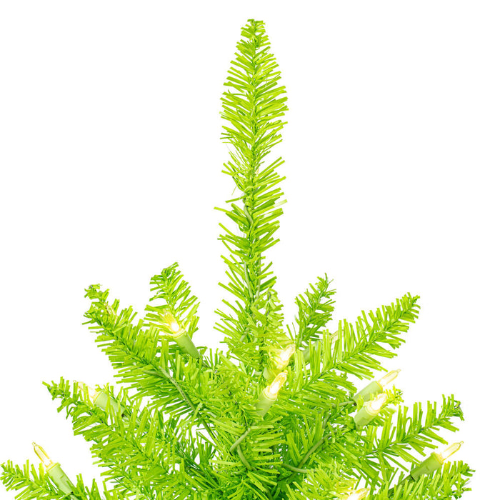 2'Hx20"W Fir Artificial Christmas Tree, LED Pre-Lit (Lime) -Lime - K162621LED