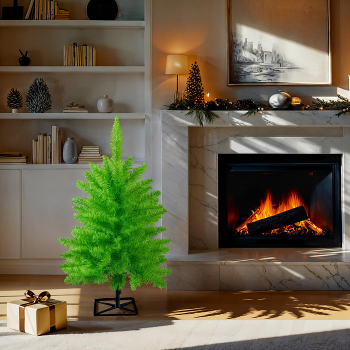 3'Hx25"W Fir Artificial Christmas Tree, Unlit -Lime - K162630