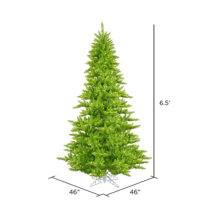 6'6"Hx46"W Fir Artificial Christmas Tree, LED Pre-Lit (Lime) -Lime - K162666LED