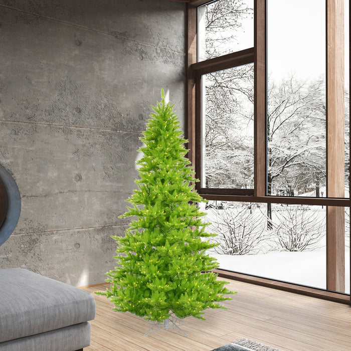 6'6"Hx46"W Fir Artificial Christmas Tree, LED Pre-Lit (Lime) -Lime - K162666LED