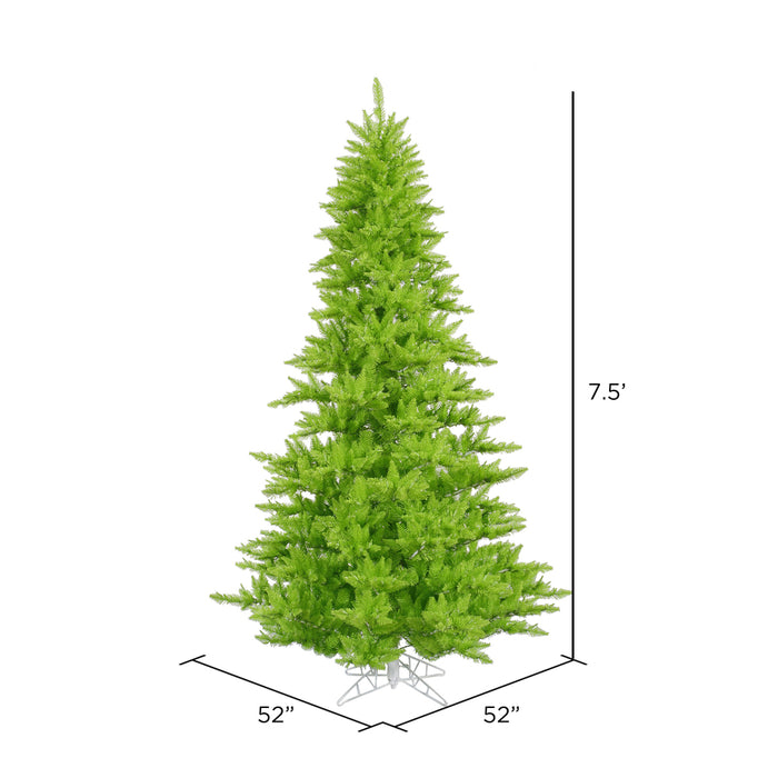 7'6"Hx52"W Fir Artificial Christmas Tree, Unlit -Lime - K162675