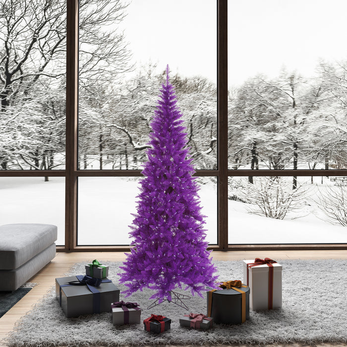 6'6"Hx34"W Slim Fir Artificial Christmas Tree, Unlit -Purple - K163065