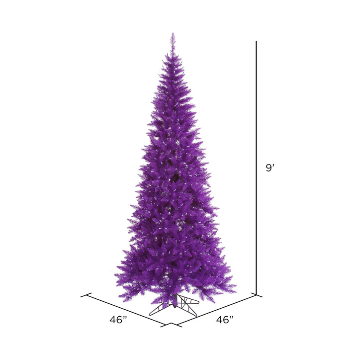 9'Hx46"W Slim Fir Artificial Christmas Tree, Unlit -Purple - K163080