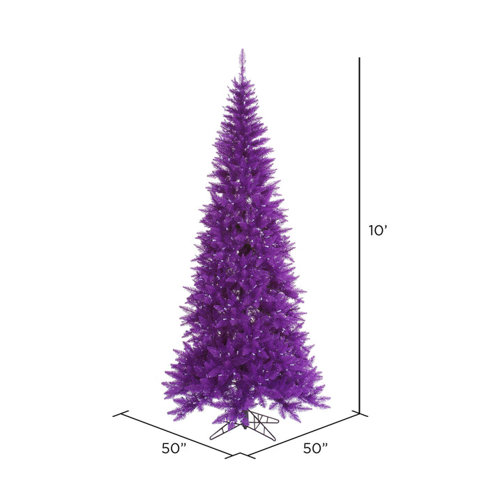 10'Hx50"W Slim Fir Artificial Christmas Tree, Unlit -Purple - K163085