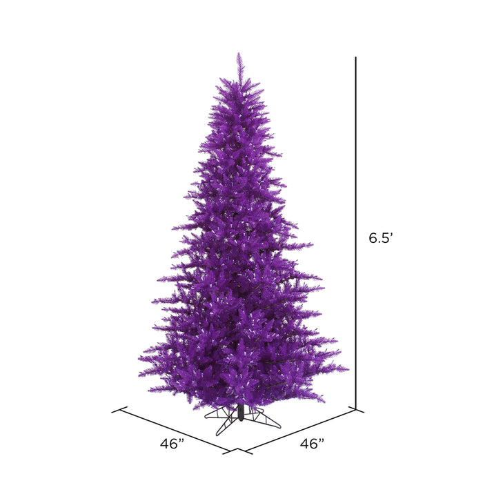 6'6"Hx46"W Fir Artificial Christmas Tree, Unlit -Purple - K163165