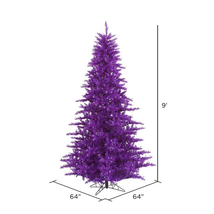 9'Hx64"W Fir Artificial Christmas Tree, Unlit -Purple - K163180