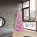 7'6"Hx40"W Slim Fir Artificial Christmas Tree, Unlit -Pink - K163675