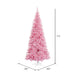 7'6"Hx40"W Slim Fir Artificial Christmas Tree, LED Pre-Lit (Pink) -Pink - K163676LED