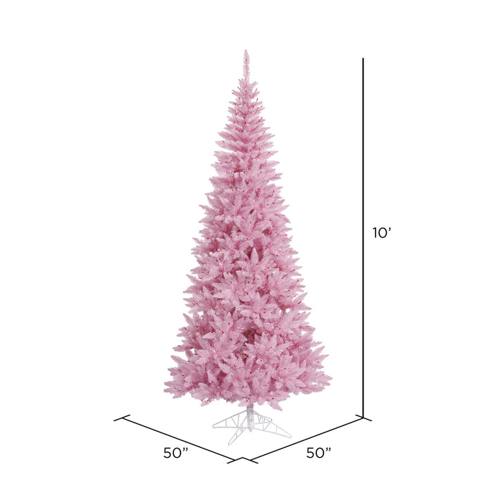 10'Hx50"W Slim Fir Artificial Christmas Tree, Unlit -Pink - K163685